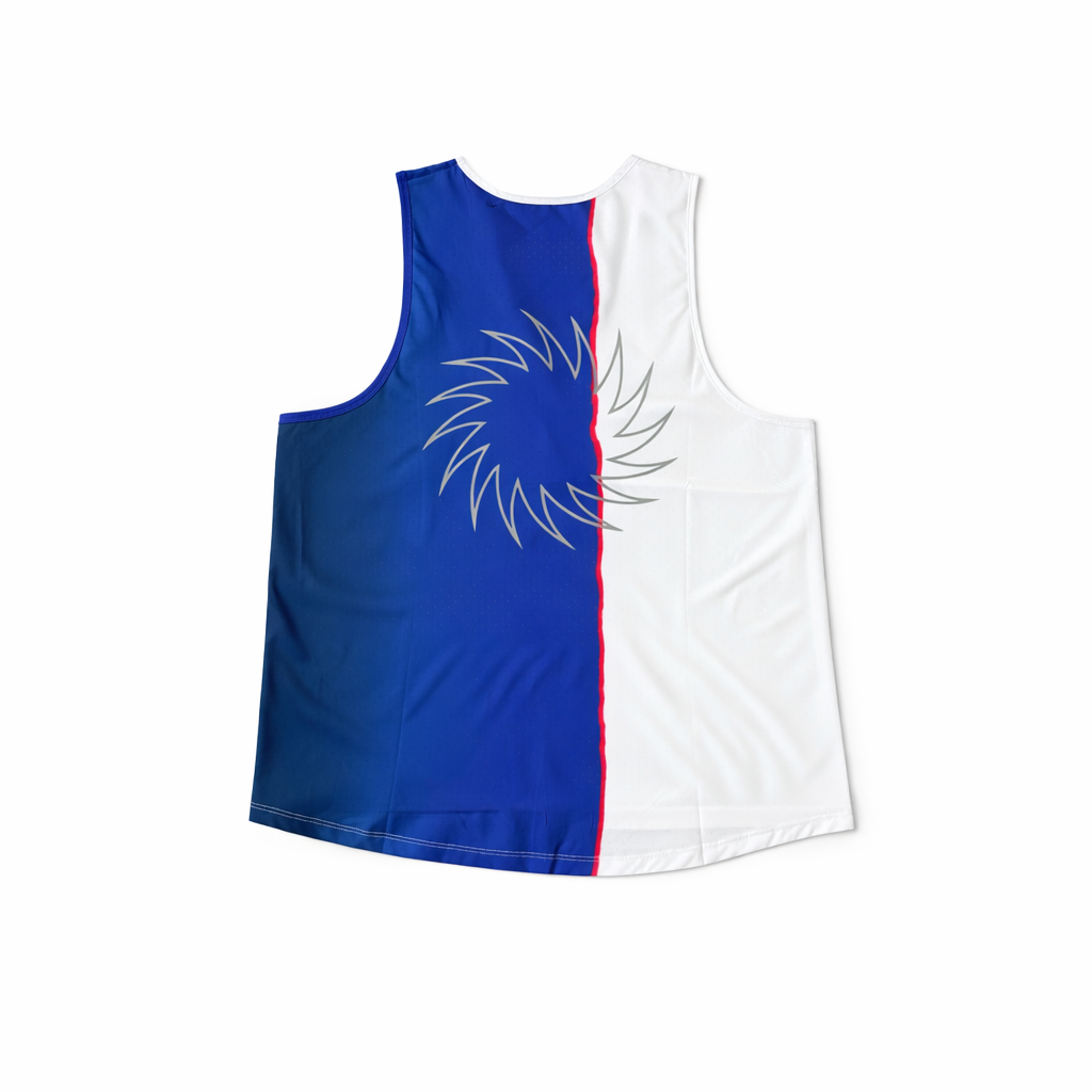 UVU Split Paris Tank Top – Blue/White