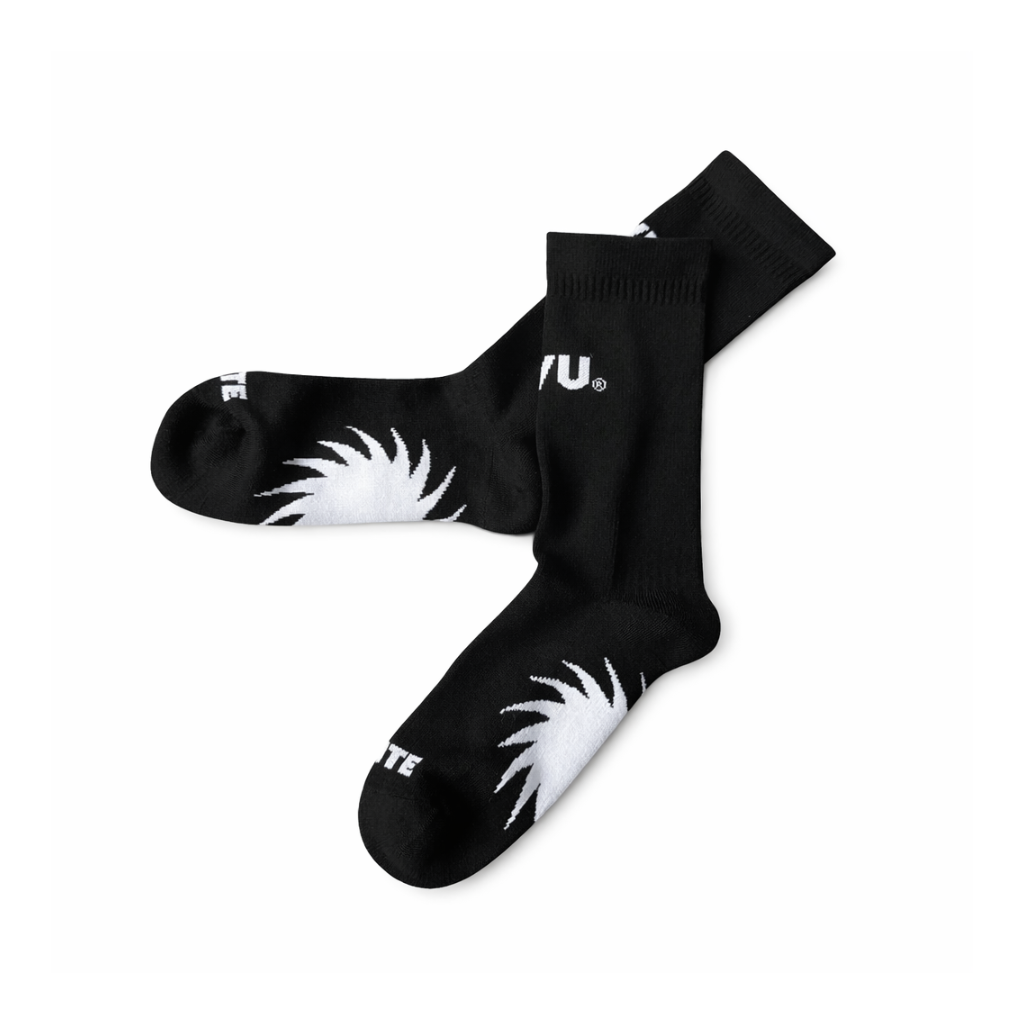 UVU Crew Socks – Black (Sunburst Graphic)