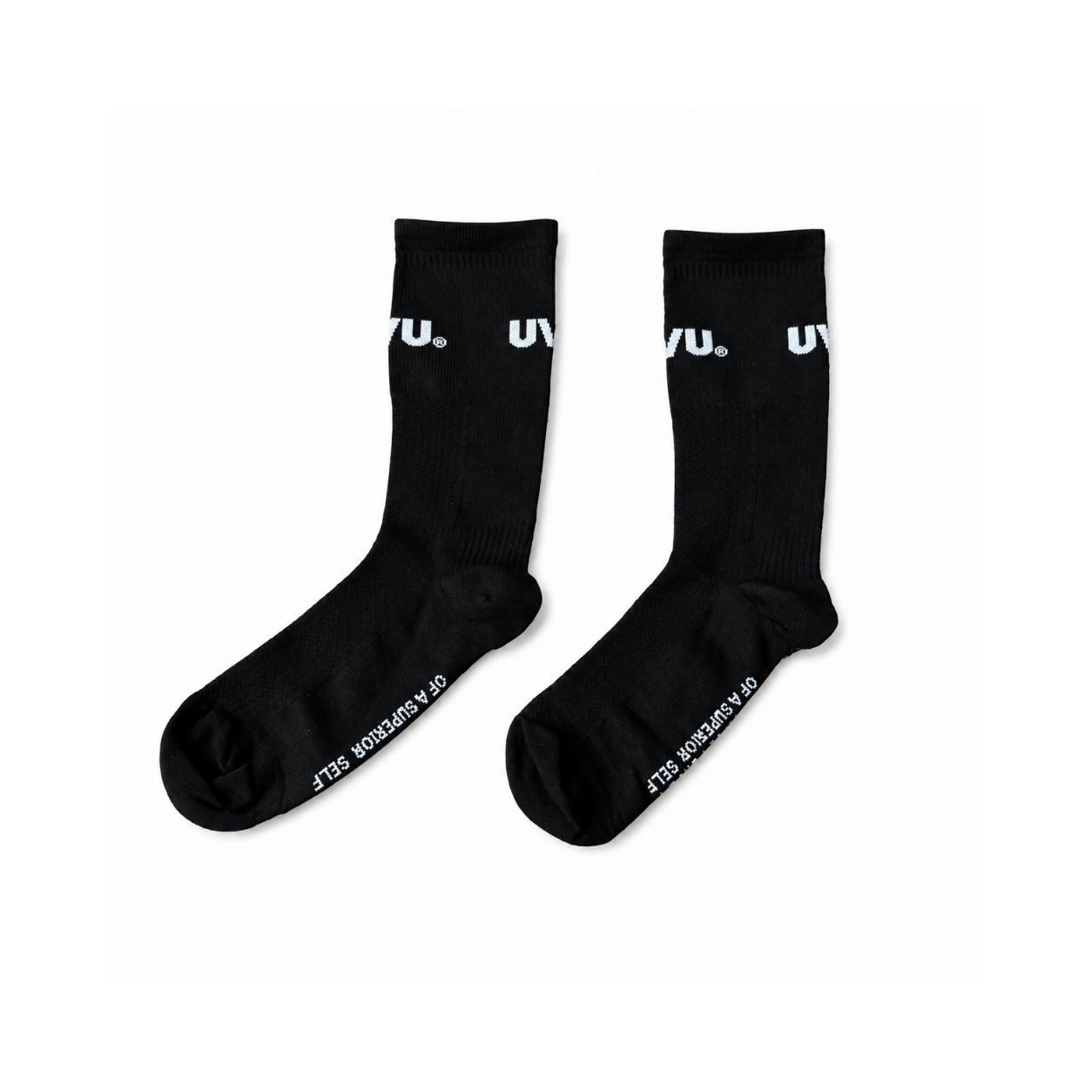 UVU Crew Socks – Black (Signature Text Edition)