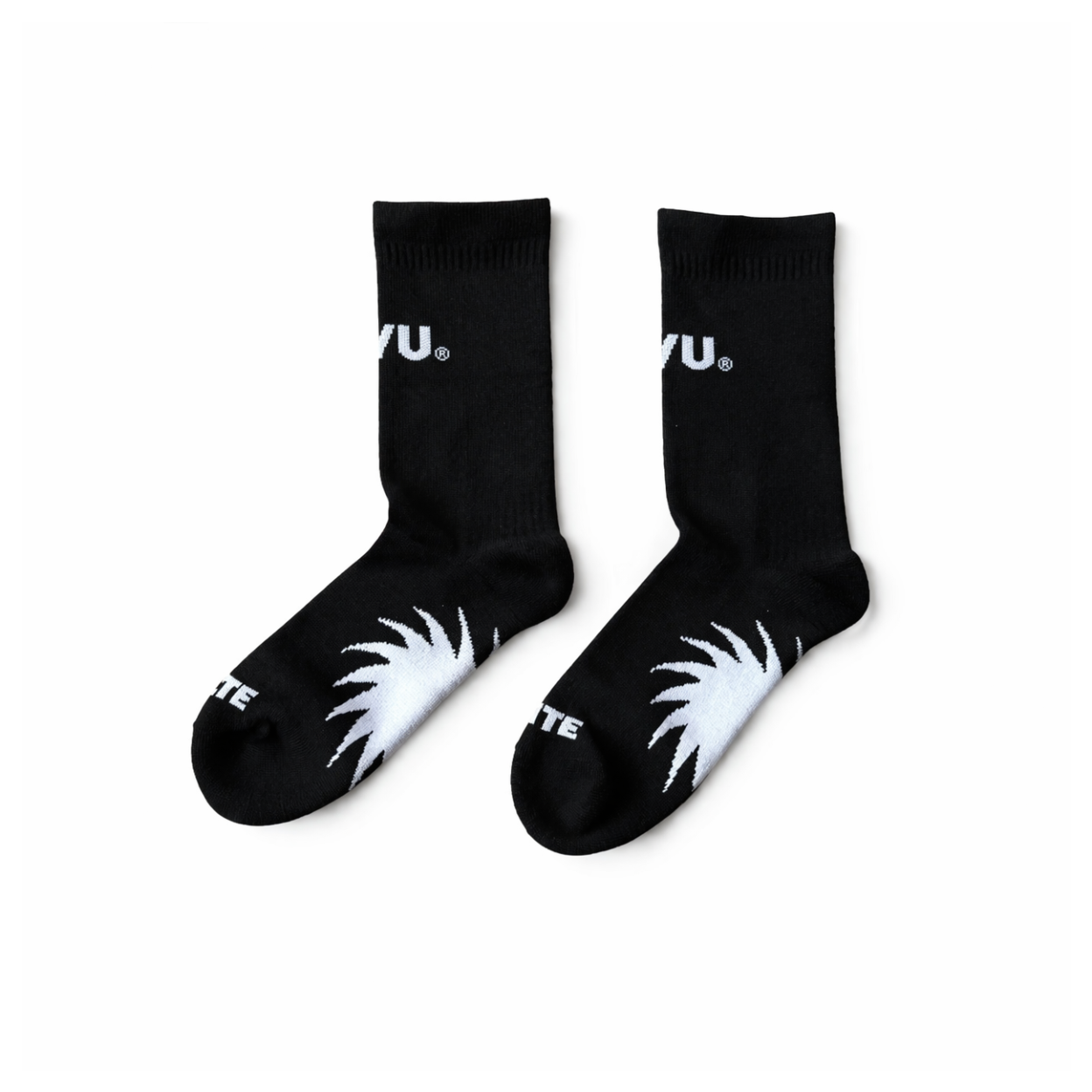 UVU Crew Socks – Black (Sunburst Graphic)